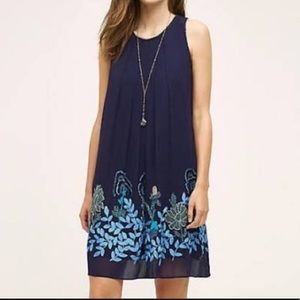 Anthropologie navy swing dress